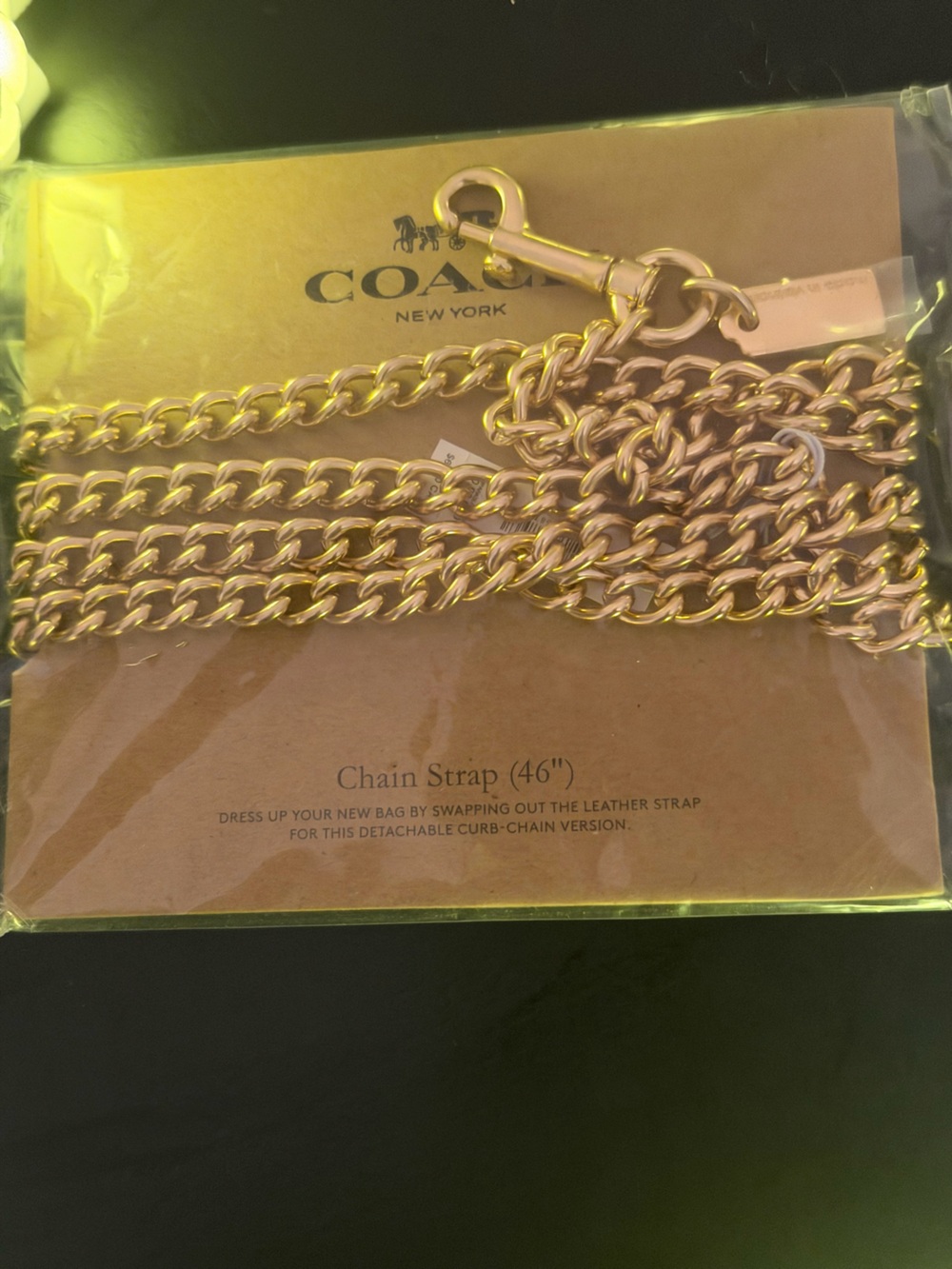 Coach Gold Chain Strap for Handbag - Gold Tone